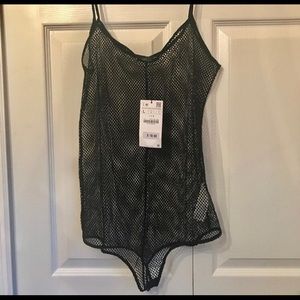 Zara black mesh/ fishnet bodysuit